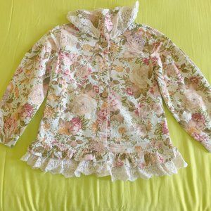 a flowery coat.